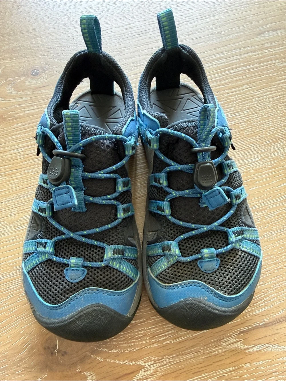 Teva Kids Blue and Black Water Shoes with Secure Bungee Lacing